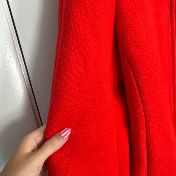 J CREW LODGE COAT IN ITALIAN STADIUM CLOTH WOOL Orange Red Size 14 - Picture 3 of 13